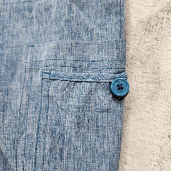 Koi Basics Pants Womens M Heathered Blue Holly 8-Pocket Stretch Cargo Scrubs - Picture 3 of 13